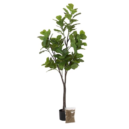 Kate and Laurel Fidmont 6ft. Green Faux Fiddle Fig Tree